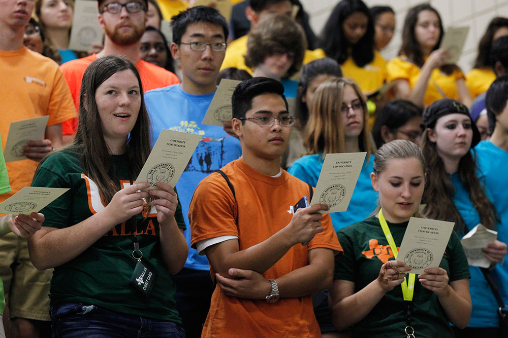 Students participating in convocation